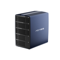 Boîtier RAID en aluminium USB-C vers SATA 20 Gbit/s à 5 baies pour disques durs 2,5/3,5 pouces avec 6 modes RAID