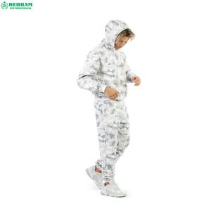 Venta al por mayor chándal para hombres camuflaje Unisex 65% algodón 35% poliéster dos piezas pulóver chándales transpirable y secado rápido - Product Image 5