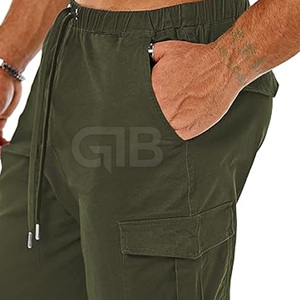 Wholesale Adult Casual <b>Drawstring</b> Jogger <b>Trousers</b> Lightweight Cotton Polyester Mid Waist Straight Pattern - Product Image 5