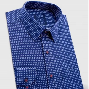 เสื้อลำลองสำหรับผู้ชาย, ผ้าฝ้าย100% ระบายอากาศได้ดีถักด้วยสีย้อมเรียบ - Product Image 3