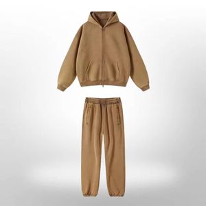 ชุดวอร์มผู้ชายสำหรับฤดูหนาว สไตล์สตรีทแวร์ มีฮู้ด ผ้าถักน้ำหนัก 300 กรัม แห้งเร็ว ระบายอากาศได้ดี ผลิตจากผ้าฝ้าย 100% สำหรับผู้ใหญ่ ขายส่ง - Product Image 5