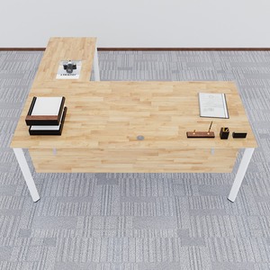 Minimally Designed L-Shaped <b>Desk</b> 180x160cm Oval Concept Assembly HBOV019 - Product Image 2
