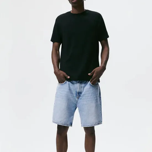 เสื้อยืดผู้ชายสีดำพรีเมี่ยมผ้าฝ้าย100% ขนาดใหญ่ปรับแต่งคุณภาพสูงสำหรับผู้ชาย - Product Image 6