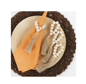 Servilletero con cuentas de madera Elegante Multicolor Disponible Servilletero de madera con cuentas de madera personalizado Mesa de cena usada - Product Image 1