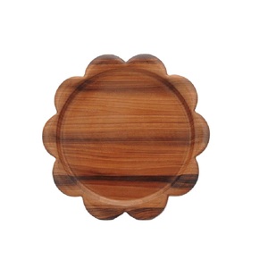 Assiette de chargeur antique décorative en bois naturel fini élégant frais tendance assiettes de chargeur en bois de couleur pure rondes faites à la main - Product Image 2