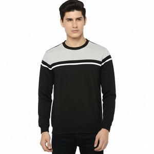 Sudadera ecológica de algodón y poliéster para hombre, sudadera holgada con estampado personalizado bordado y cuello redondo, ropa informal de verano tejida sólida - Product Image 5
