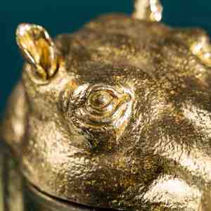 โต๊ะข้างโลหะความสูงปากแบบแรดหรูหราชิ้นส่วนฐานสัตว์ที่เป็นเอกลักษณ์สำหรับการตกแต่งภายในแบบร่วมสมัย - Product Image 3