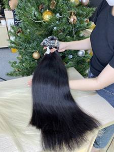 Bande Ins luxe cheveux humains 100% couleur vierge brute noir naturel bande droite cheveux Top qualité extensions de cheveux européens - Product Image 5