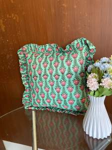 Housse de coussin en pur coton, motif floral saumon foncé, nouvelle arrivée, coussins décoratifs pour canapé, pour salon - Product Image 1