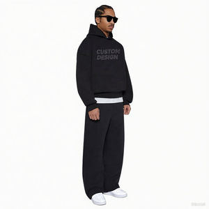 500 Gsm Clothing Manufacturers Custom Logo Oversized Hoodies Unisex Puff Print Sweatshirt Drop Shoulder Pullover <b>Men's</b> <b>Hoodie</b> - Product Image 2