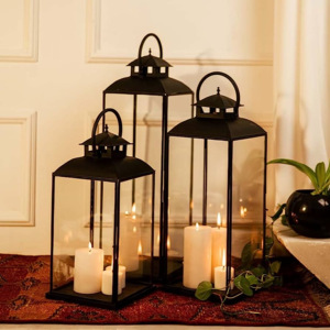 เชิงเทียนแก้วเหล็ก/กรอบโลหะทำด้วยมือรูปทรงเสาด้านบนในร่ม/กลางแจ้งตกแต่งสวนบ้าน1สีดีไซน์เนอร์ที่ทันสมัย - Product Image 6