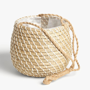 ตะกร้าแขวนปลูกต้นไม้วัสดุธรรมชาติที่ปลอดภัยต่อสุขภาพและสวยงามอุปกรณ์เสริมสำหรับบ้าน - Product Image 1