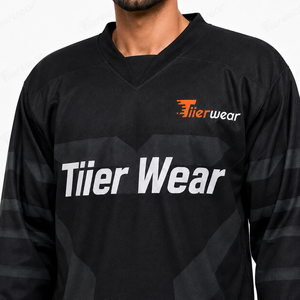 เสื้อฮอกกี้น้ำแข็งแบบยูนิเซ็กซ์ พรีเมียม สำหรับวันแข่งขัน น้ำหนักเบา ระบายอากาศได้ดี แห้งเร็ว ผลิตจากโพลีเอสเตอร์แบบซับลิเมชั่น แขนยาว คอวี - Product Image 5