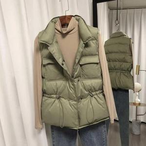 Chalecos blancos para mujer, abrigo cortavientos, Chaleco de Invierno para mujer, Chaleco corto sin mangas, chaqueta, chaleco ligero para calentar el cuerpo - Product Image 2