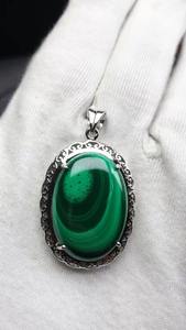 Colgante de Plata de Ley 925, piedra preciosa de malaquita Natural de calidad AAA, diseño único, hermoso para cualquier ocasión, colgantes finos - Product Image 5