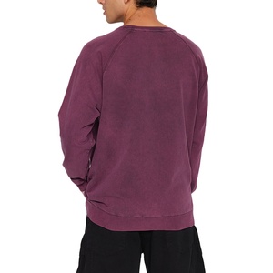 Sweat-shirt délavé à l'acide pour homme, 200 GSM, coton léger, col rond décontracté, vintage, personnalisable, OEM, marque privée, usine de vêtements - Product Image 4