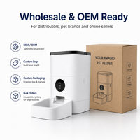 Distributeur automatique intelligent de nourriture pour animaux de compagnie avec Wi-Fi, contrôlé par application, minuterie, contrôle des portions, fournisseur OEM ODM