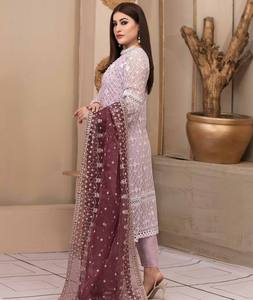 Vêtements MASOORI de haute qualité, couleurs personnalisées, shalwar kameez pour femmes pakistanaises, coton et soie, toutes saisons, lavable, 2023 - Product Image 6