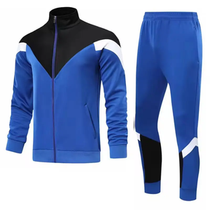 Survêtement de football personnalisé sans logo Survêtement de football pour homme Survêtement à fermeture éclair intégrale Maillot de football Survêtement de football bleu marine - Product Image 2