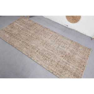 Alfombra Vintage de Lana Marrón y Beige, Alfombra de Felpa con Patrón de Retales de 3,2X6,9 Pies para Pasillo Rectángulo de 10mm de Espesor, Nuevo Modelo de Látex - Product Image 4