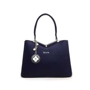 Casual Blue P35966 Handbag Large Capacity Cross-Body Tote Open Closure Geometric Ostrich <b>Snake</b> Character Logo Chain Decoration - Product Image 3