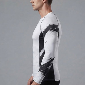 Haut de sport à manches longues pour homme, de qualité supérieure, en tissu extensible durable, léger, à séchage rapide, confortable, vêtements de sport protecteurs - Product Image 6