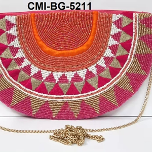 Elegant Bohemian Flora Design Women's Handmade Luxury Envelope Clutch Hand Embroidered Rhinestone Customized Hot Colors Fashion - Product Image 1