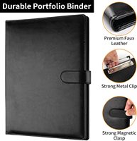 Padfolio profesional con portapapeles, carpeta de cartera de cuero de imitación Carpeta A4 Tamaño de carta Bloc de notas, currículum, Bloc de notas