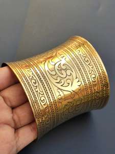 MS Handicraft Modern Brass Plaited Bangle...<b>Chunky</b> Statement Piece...<b>Gold</b> Ethnic Bangle <b>Bracelet</b>...Beautiful Brass Bangle... - Product Image 4