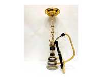 Chicha Farida Mini de Luxe Égyptienne Traditionnelle en Laiton Massif Laqué, Deux Niveaux, Hauteur 75cm, Gravée à la Main, Droite – Offre Spéciale