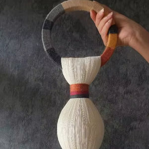 Tapiz Decorativo de Pared con Borlas Largas Tejidas a Mano con Cuerda Natural, Decoración del Hogar, Arte de Macramé Esférico - Product Image 1