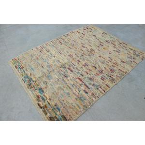 พรมวินเทจสไตล์ตุรกี ขนาด 4.8x6.4 ฟุต พรมสีเหลืองน้ำเงินสไตล์ตะวันตกเฉียงใต้ - Product Image 3