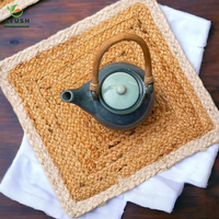 Sets de table en jute faits à la main, design personnalisable, taille ajustable, légers, réutilisables, résistants à la chaleur, qualité alimentaire, lavables, tables à manger de luxe