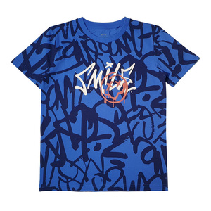 เสื้อยืดคุณภาพสูงสำหรับเด็กผู้ชาย เสื้อผ้าเด็กขายดี ผ้าฝ้าย 100% สีน้ำเงินเข้ม แขนสั้น - Product Image 1