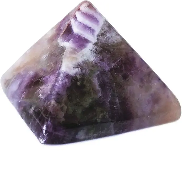 Grosir piramida batu permata Amethyst Chevron piramida Amethyst kualitas tinggi untuk dijual piramida kristal dalam grosir