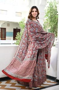 Best Seller Women's Traditional Hand Block Print <b>Lehenga</b> Choli Set <b>Top</b> Dupatta for Wedding Party Wear Custom Logo Multi Color - Product Image 5