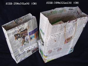 Bolsa de compras reutilizable de papel de periódico, ecológica, biodegradable, reciclable, con logo personalizado, bolsas de regalo marrones para tiendas minoristas - Product Image 4