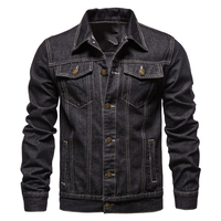 Bangladesch China Fabrikpreis Individuelles Logo-Design Herren Freizeitjacke Einfarbige Arbeitskleidung Slim Fit Jeansjacke
