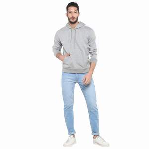 Fashionable Men's Hoodies <b>Sweatshirts</b> <b>Grey</b> Color Pullover Made in Organic Cotton Fleece Hoodie for USA Brand - Product Image 3