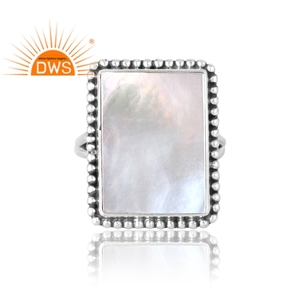 Anillo apilable de piedras preciosas de nácar Natural de Plata de Ley 925, joyería personalizada para mujer, regalo para ella - Product Image 3