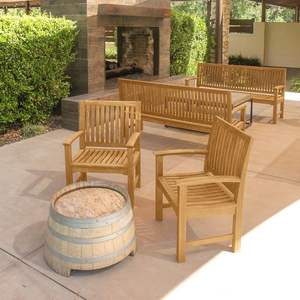 Fauteuil Gavi en teck massif de haute qualité avec finition naturelle pour l'extérieur ou l'intérieur - Product Image 5