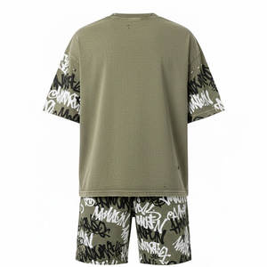 <b>Men's</b> <b>Muscle</b> Fit Set Enhancing Short Sleeve <b>T</b>-<b>Shirt</b> and Athletic Cut Shorts Bodybuilding and Fitness Motivation Gear Black - Product Image 5