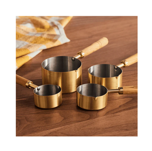 ถ้วยตวงและช้อนตวงทองเหลืองช้อนออกแบบให้มีด้ามวัดทำจากไม้ - Product Image 6