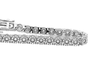 Pulsera de tenis de diamante cultivado en laboratorio de oro blanco moderno, joyería de diseño de corte redondo fino, Ideal para bodas o fiestas - Product Image 2