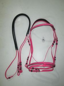 Equipo nupcial de caballo brida de caballo de plástico ecuestre ajustable impermeable rojo recubierto de PVC Nylon Bridas de caballo - Product Image 2