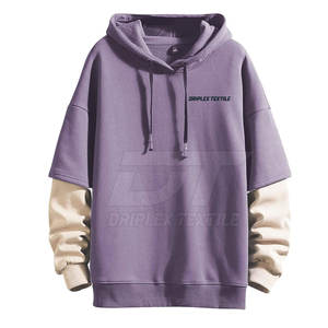 Haute qualité Street Wear bas quantité minimale de commande hommes coupe ample sweats à capuche basique coton mélangé coupe ample sweats à capuche pour hommes - Product Image 1