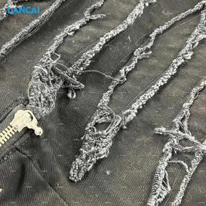 2026 Unisex Custom Gothic Pants Purple Contrast Stitch & Straps Pants Cotton Material Zipper Gothic Pants and Chain Details - Product Image 3