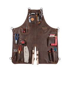 Delantales de soldadura de cuero impermeable de cuero con correas de cuero genuino marrón - Product Image 6