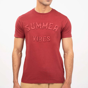 T-shirt personnalisé pour hommes, poids lourd surdimensionné 100% coton 250 Gsm Baggy Boxy Fit avec tissu tricoté avec appliques de lettres en détresse 3D - Product Image 6