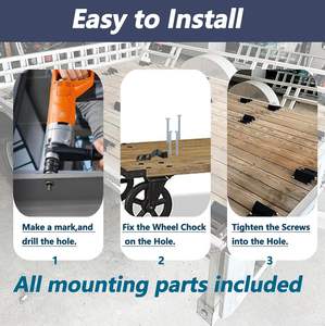 Комплект стопоров для колес и крепежных ремней на 1500 фунтов для прицепов и пикапов - для квадроциклов, UTV, газонокосилок (комплект для 2 колес) - Product Image 6